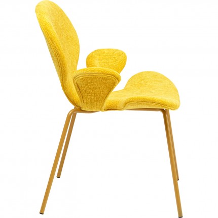 Chair with armrests Soft Blossom yellow Kare Design