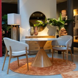 Stoel met armleuningen August creme Kare Design
