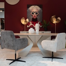 Draaistoel met armleuningen Tabea bruin Kare Design