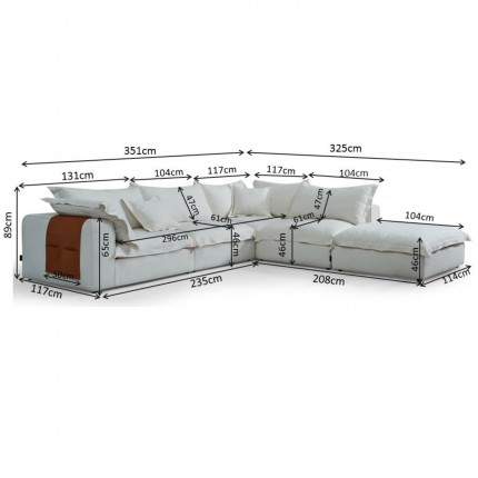 Corner Sofa Madeira white Kare Design
