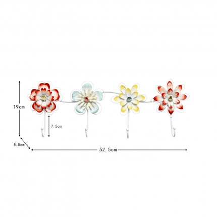Wall Coat Rack bloomed flowers 52cm Kare Design