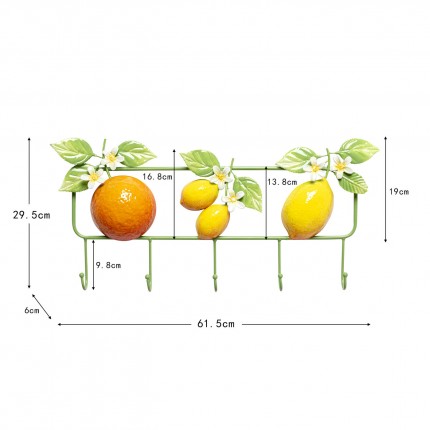 Wall Coat Rack lemons 62cm Kare Design