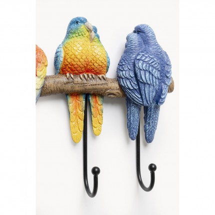 Wall Coat Rack parrots 30cm Kare Design