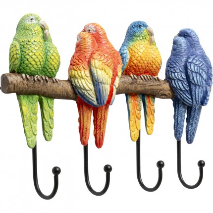 Wall Coat Rack parrots 30cm Kare Design