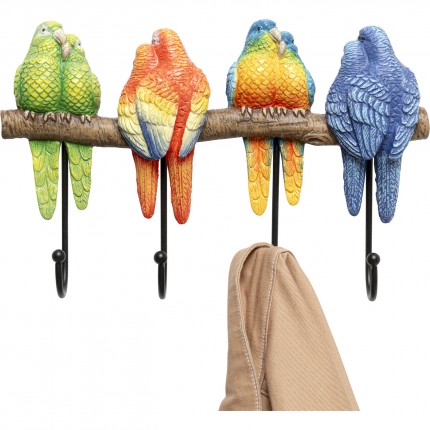 Wall Coat Rack parrots 30cm Kare Design