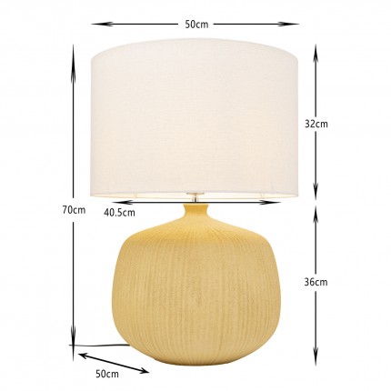 Tafellamp Luma geel 70cm Kare Design