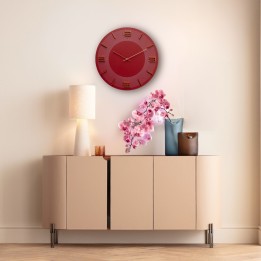 Wandclock Leonardo rood Kare Design