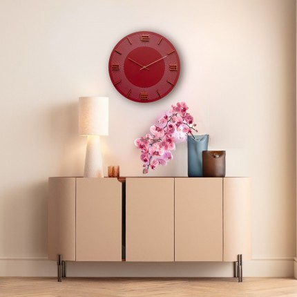 Wall Clock Leonardo red Kare Design