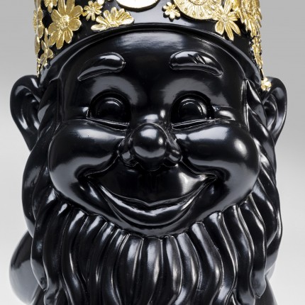 Deco gnome standing 61cm black gold Kare Design