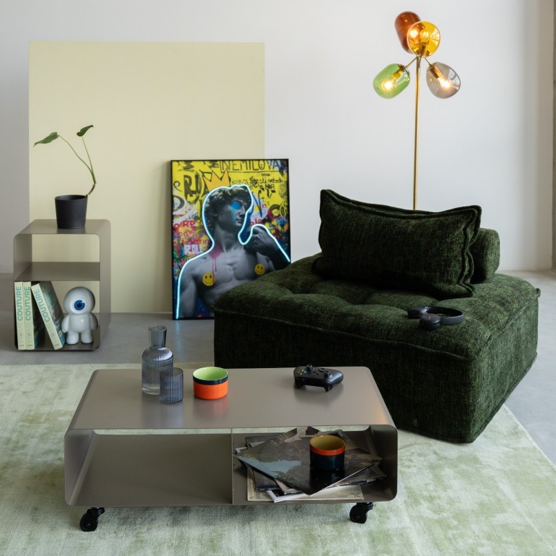 TV board Lounge on wheels taupe Kare Design