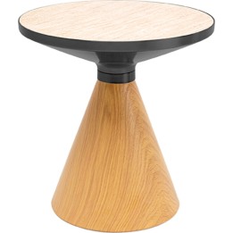 Bijzettafel Cono Travertino Ø50cm eik Kare Design