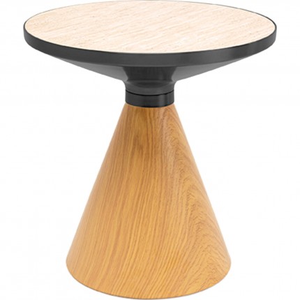 Bijzettafel Cono Travertino Ø50cm eik Kare Design