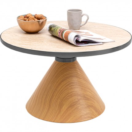 Salontafel Cono Travertino Ø70cm eik Kare Design