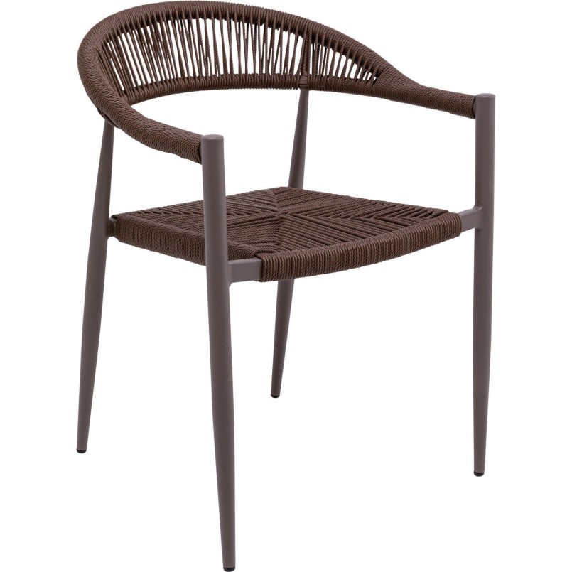 Tuinstoel met armleuningen, bruin - Palma - Kare Design