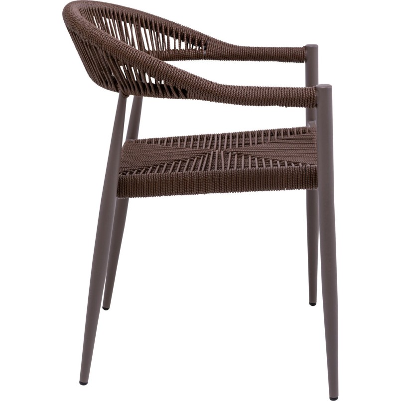 Tuinstoel met armleuningen, bruin - Palma - Kare Design