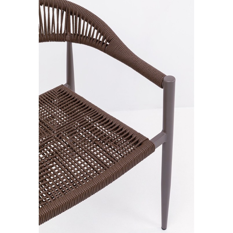 Brown Garden Chair with Armrests - Palma - Kare Design