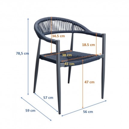 Chair with armrests Palma nature Kare Design