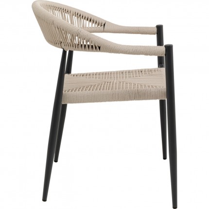 Tuinstoel met armleuningen Palma creme Kare Design