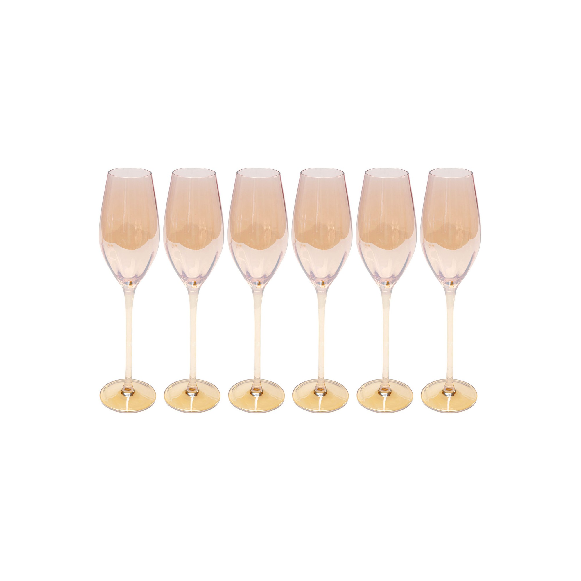 Champagne Glass Bina Mocca (6/set) Kare Design