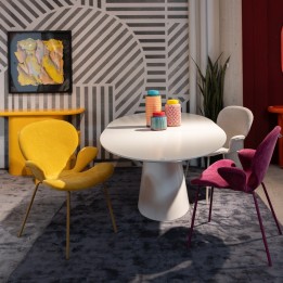 Chair with armrests Soft Blossom yellow Kare Design