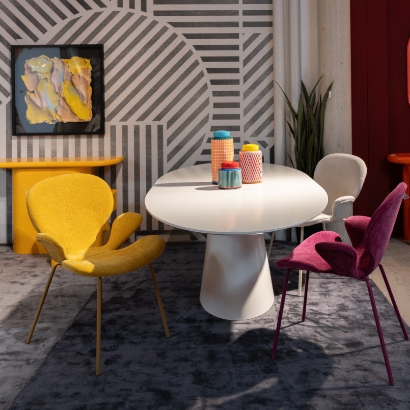 Stoel met armleuningen Soft Blossom geel Kare Design