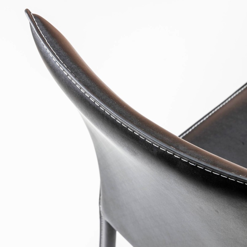 Black leather chair - Milano - Kare Design