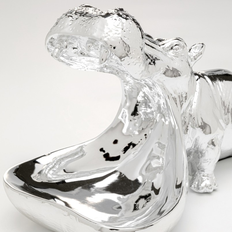 Serveerschaal nijlpaard zilver Kare Design