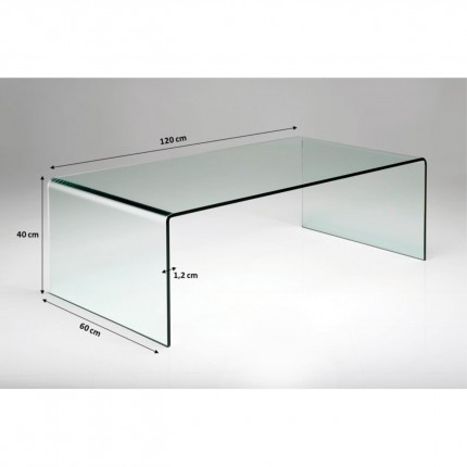 Salontafel Visible Clear 120x60cm Kare Design