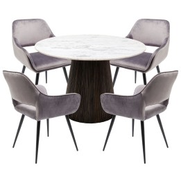 Set table and 4 chairs Francisco Glenn grey Kare Design