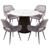 Set tafel en 4 stoelen Francisco Glenn grijs Kare Design