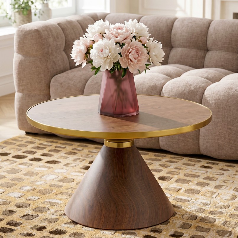 Ronde salontafel in walnoot - Cono - Kare Design