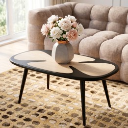 Salontafel Petal 90x60cm zwart Kare Design