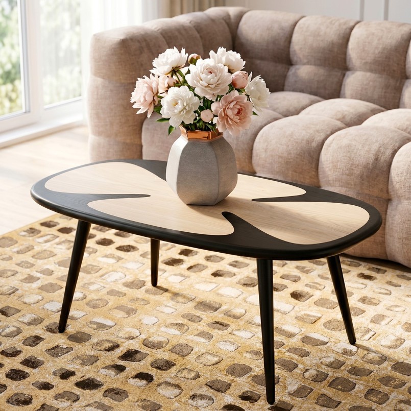 Salontafel Petal 90x60cm zwart Kare Design