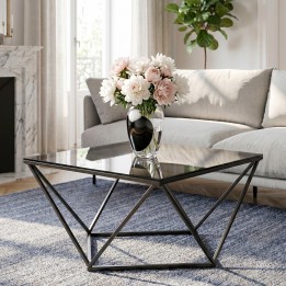 Zwarte hedendaagse salontafel - Cristallo - Kare Design