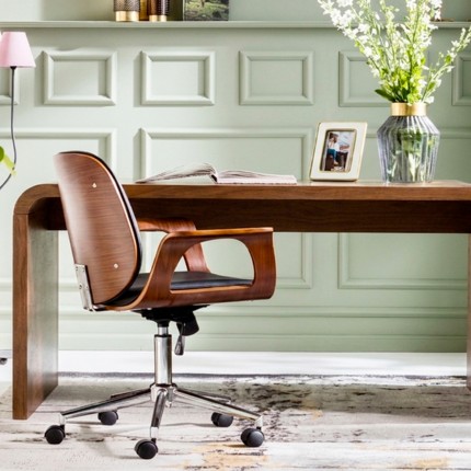 Draaibare Bureaustoel Patron walnoot Kare Design