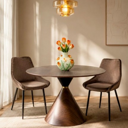 Eettafel Cono Ø120cm walnoot Kare Design