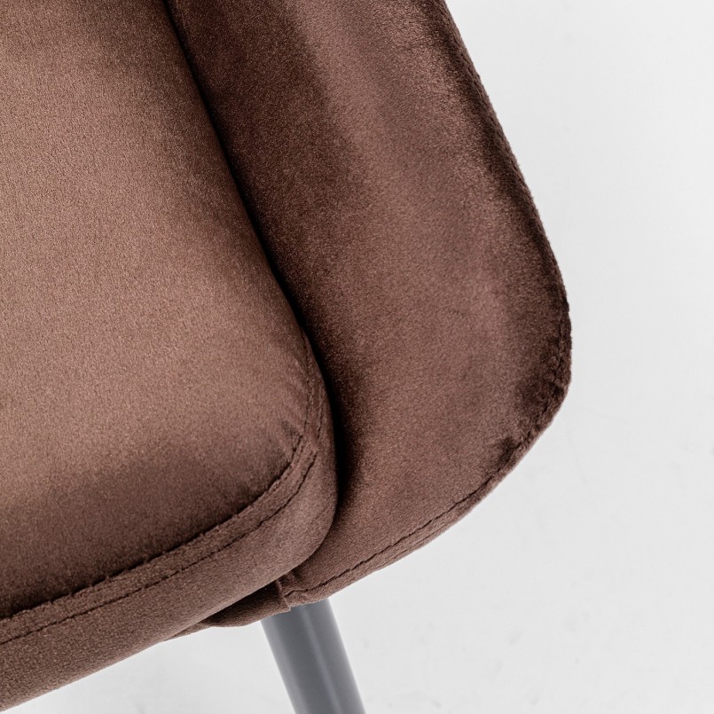 Bruine fluwelen stoel - East Side - Kare Design