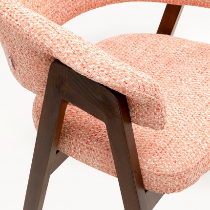 Stoel met armleuningen Jonte roze Kare Design