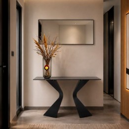 Mineraal marmeren en zwart stalen console - Gloria - Kare Design