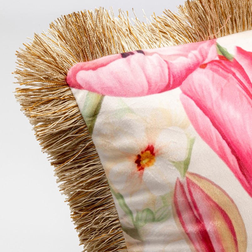 Kussen franje tulpen Kare Design