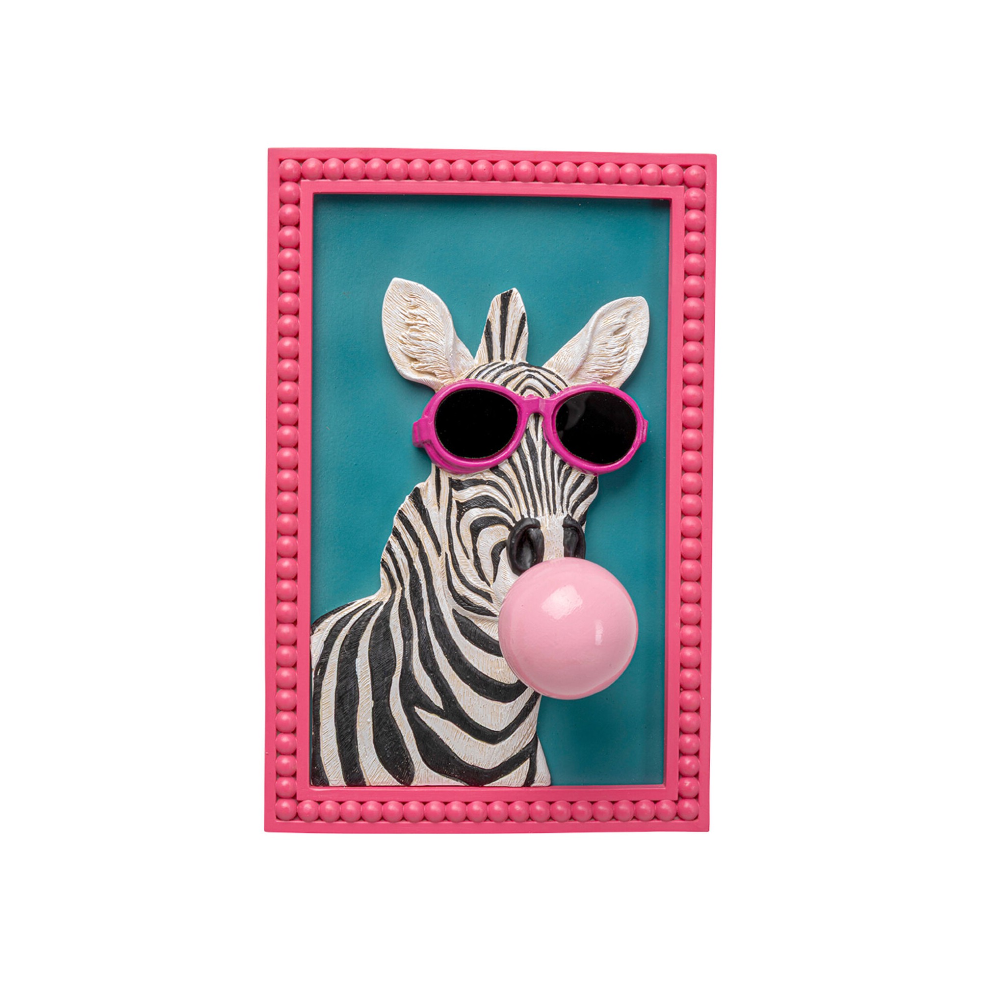 Framed Picture 3D zebra bubble gum 20x31cm Kare Design