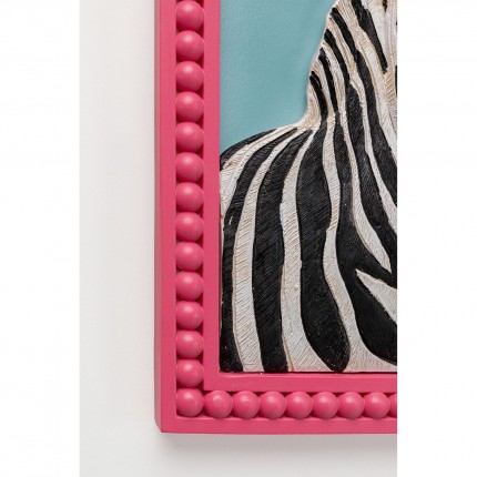 Framed Picture 3D zebra bubble gum 20x31cm Kare Design