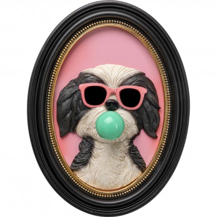 Schilderij 3D hond kauwgom 23x31cm Kare Design