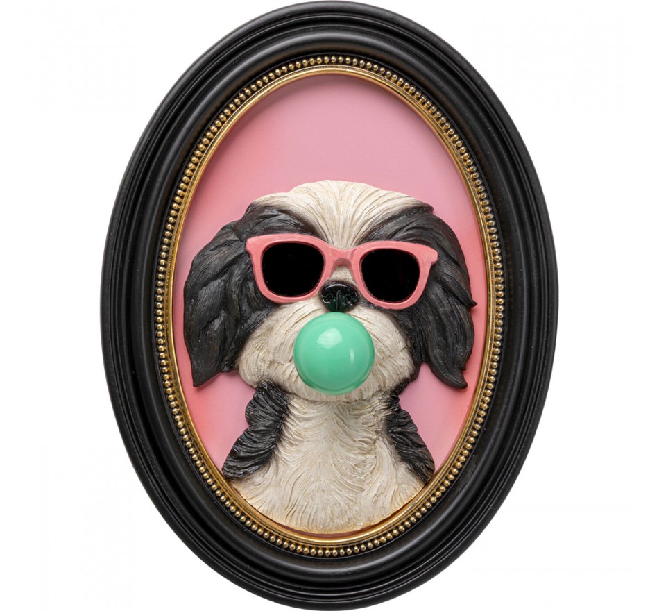 Schilderij 3D hond kauwgom 23x31cm Kare Design