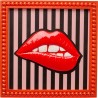 Framed Picture red lips lines 25x25cm Kare Design