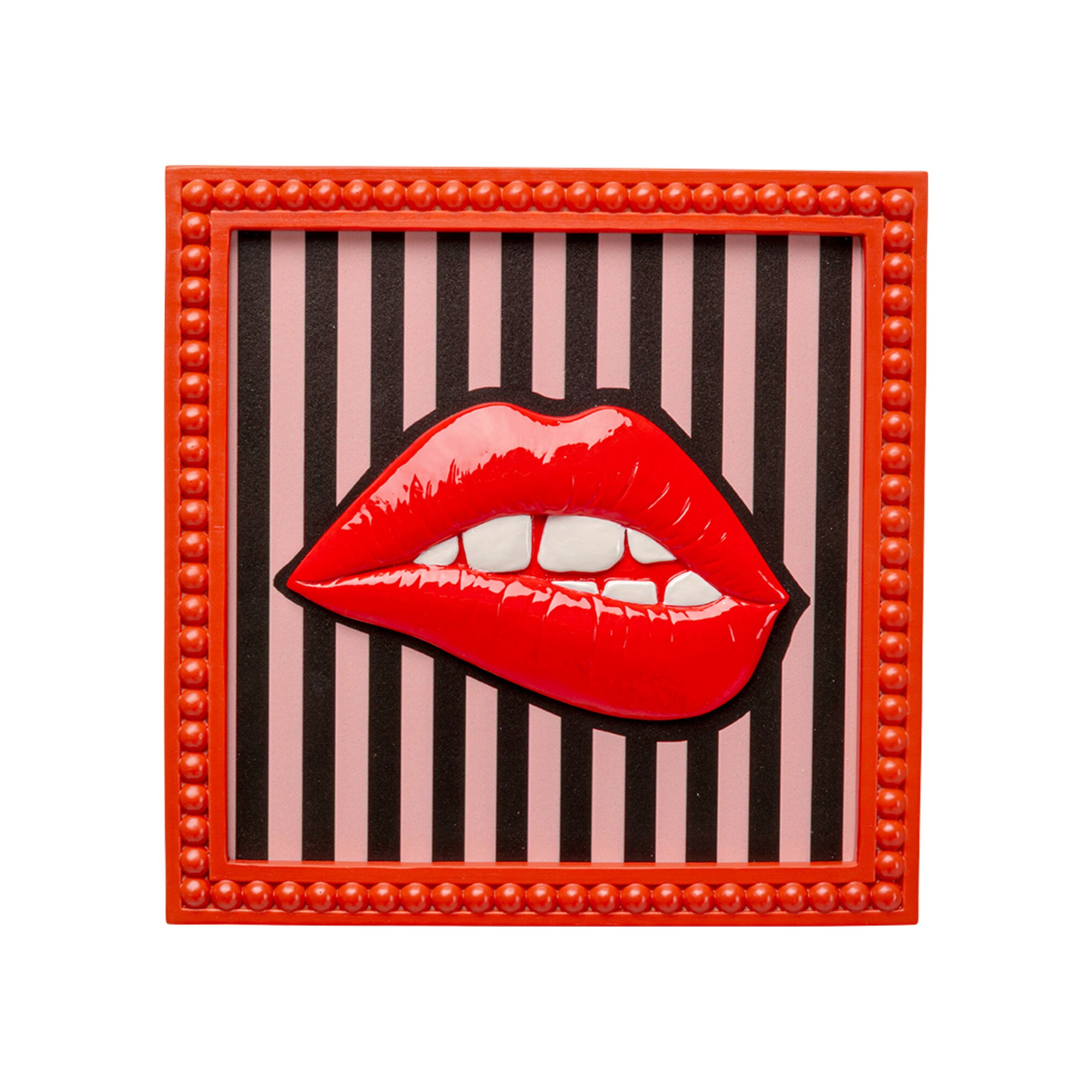 Framed Picture red lips lines 25x25cm Kare Design