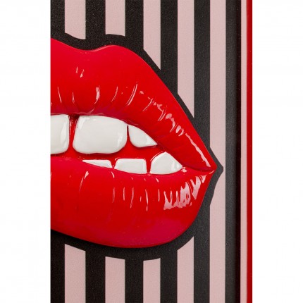Framed Picture red lips lines 25x25cm Kare Design