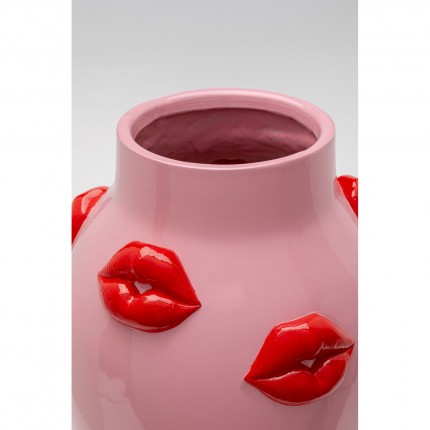 Vaas roze monden rood 31cm Kare Design