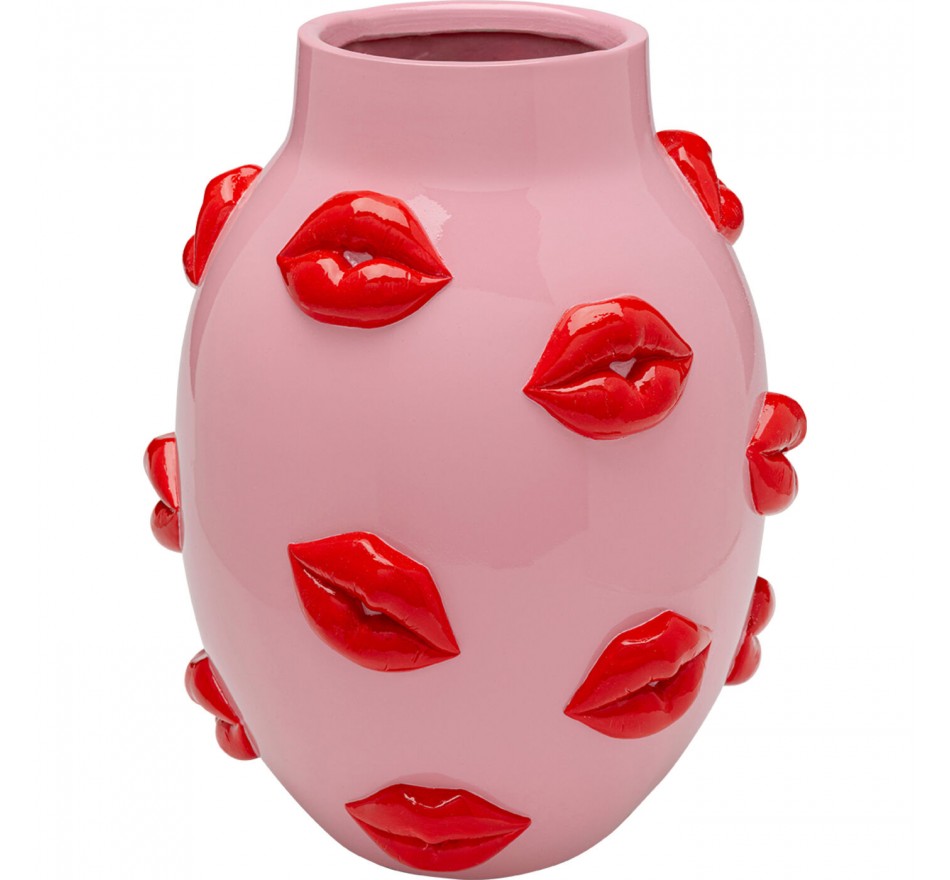 Vase pink mouths red 31cm Kare Design