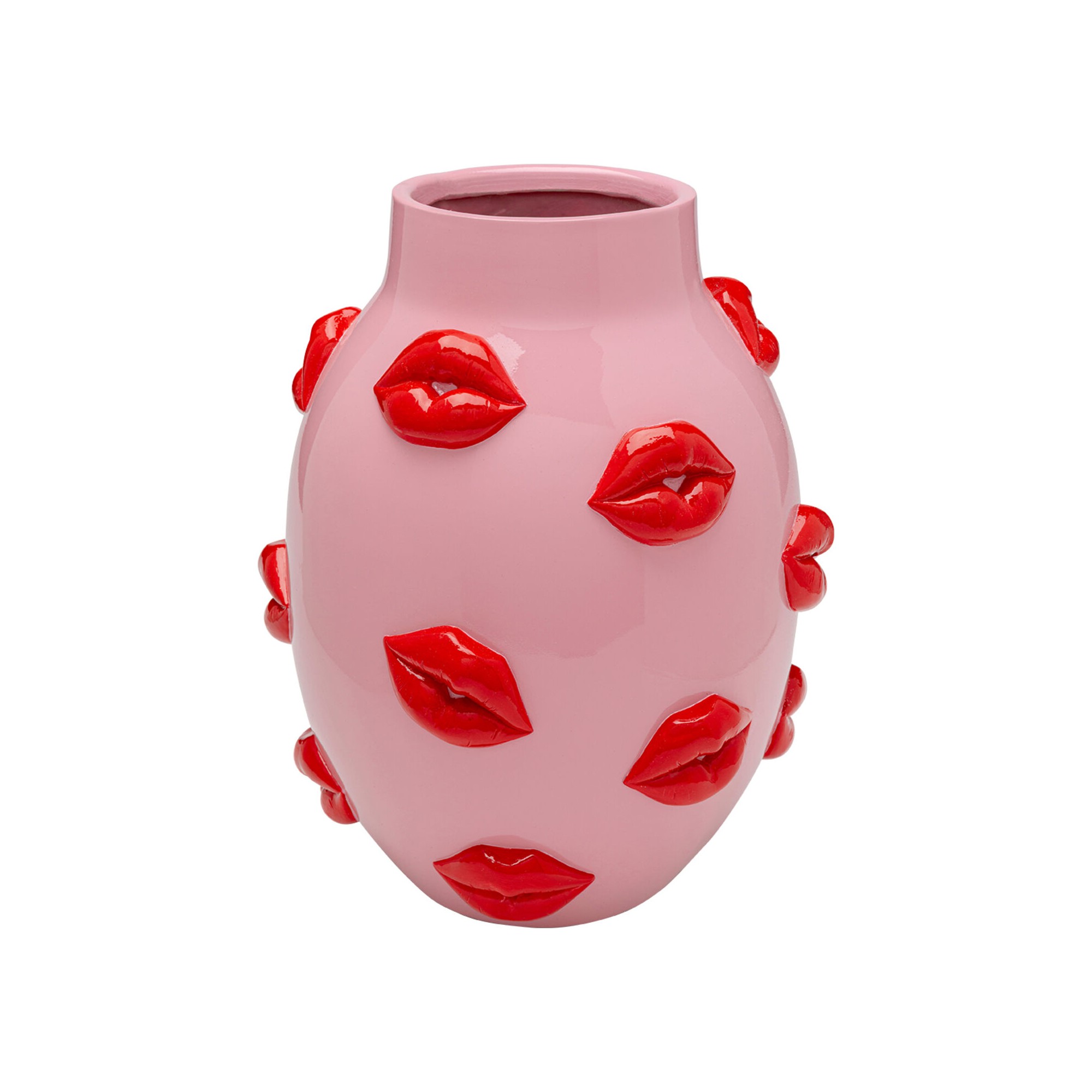 Vaas roze monden rood 31cm Kare Design